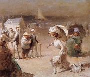 Trigoulet Eugene Elegantes sur la plage china oil painting reproduction